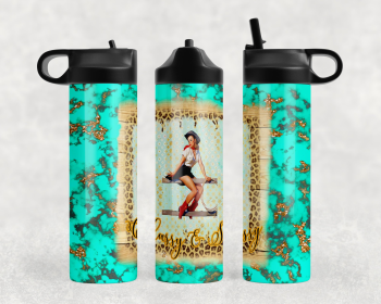 Turquoise Classy and Sassy Steel Water Bottle