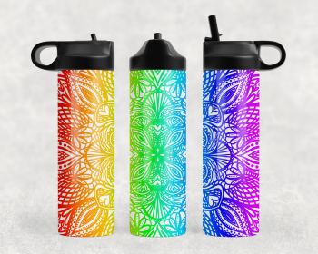 Rainbow Mandala Steel Water Bottle