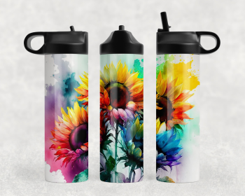 Watercolor Sunflower Steel Water Bottle