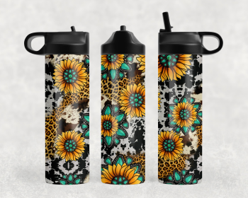 Western Sunflower Steel Water Bottle