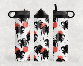 palm trees Steel Water Bottle