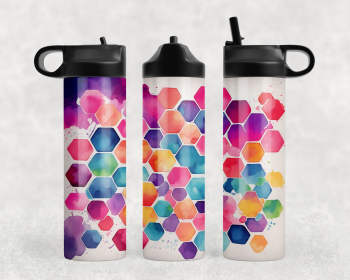 Watercolor Hexagon Steel Water Bottle