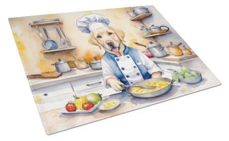 Yellow Labrador Retriever The Chef Glass Cutting Board