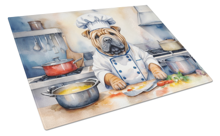 Shar Pei The Chef Glass Cutting Board