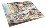 Shiba Inu The Chef Glass Cutting Board