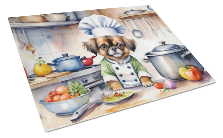 Tibetan Spaniel The Chef Glass Cutting Board