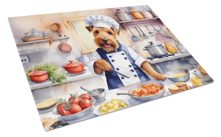 Welsh Terrier The Chef Glass Cutting Board