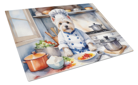 Westie The Chef Glass Cutting Board