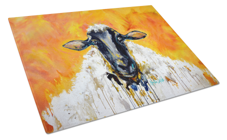 Peach Wool Sheep Glass Cutting Board