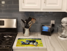 Scooter Pooter and Tooter Goats Glass Cutting Board