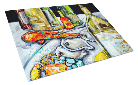 Sit A Spell Seafood Dinner Glass Cutting Board
