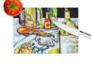 Sit A Spell Seafood Dinner Glass Cutting Board