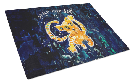 Space Cat Det Cat Glass Cutting Board