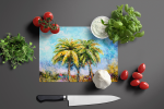 Summer Breezes Palm Tree Glass Cutting Board