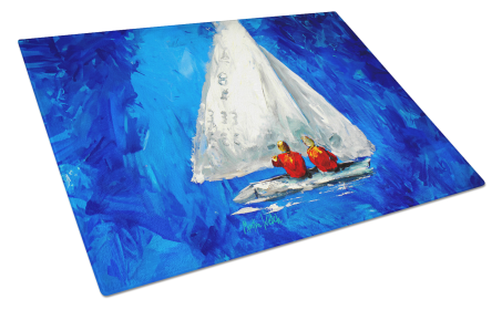 Twos Company Sailboat Glass Cutting Board
