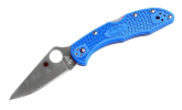 Spyderco Delica Knife Flat Ground Blade Blue VG-10 FRN Handle
