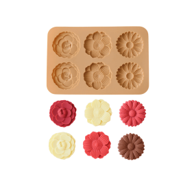 Cute Chocolate Three-flower Silicone Mold