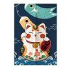 Japanese Fortune Cat Door Curtain 31x47 inch for Kitchen or Restaurant