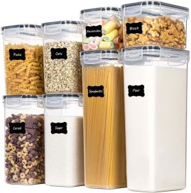 Pantry Organization Containers Set of 8 - Airtight, BPA-Free Plastic