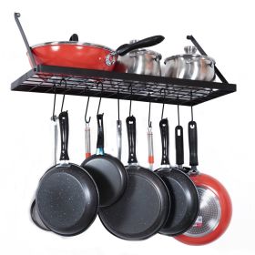 Wall-Mounted Square Organizer | 15 Hooks, Pots, Pans & Utensils