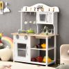 Wooden Kids Pretend Play Kitchen Set with Sink & Accessories