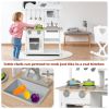 Wooden Kids Pretend Play Kitchen Set with Sink & Accessories