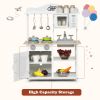 Wooden Kids Pretend Play Kitchen Set with Sink & Accessories