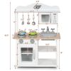 Wooden Kids Pretend Play Kitchen Set with Sink & Accessories