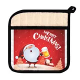 Merry Christmas Pot Holder with Pocket