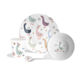 4-piece Kids Sweet Goose tableware set with gift box