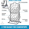 Durable 2-Tier Metal Fruit Stand Storage & Organizer