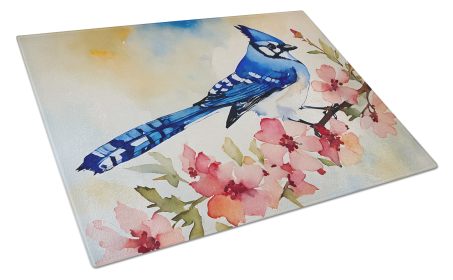 Blue Jay Glass Cutting Board