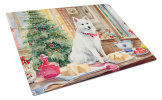 Japanese Spitz Christmas Cookies Glass Cutting Board