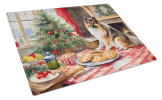 Keeshond Christmas Cookies Glass Cutting Board