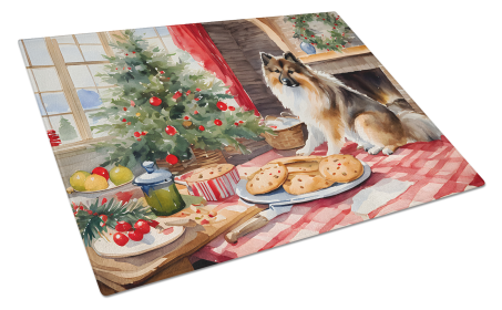 Keeshond Christmas Cookies Glass Cutting Board