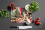 Keeshond Christmas Cookies Glass Cutting Board