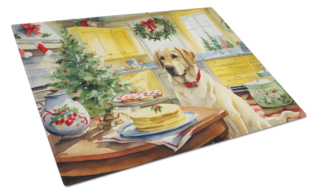 Labrador Retriever Christmas Cookies Glass Cutting Board