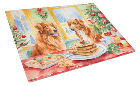Nova Scotia Duck Toller Christmas Cookies Glass Cutting Board