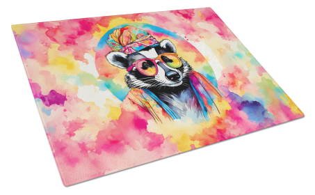 Hippie Animal Badger Glass Cutting Board