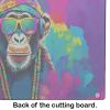 Hippie Animal Chimpanzee Glass Cutting Board