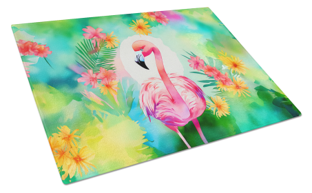Hippie Animal Flamingo Glass Cutting Board