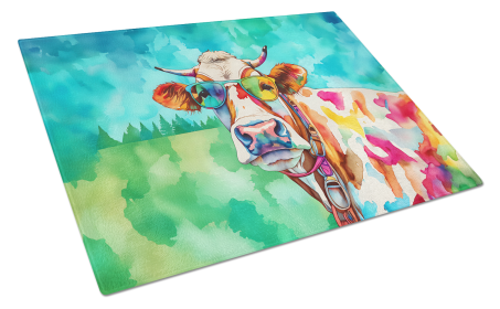 Hippie Animal Cow Glass Cutting Board