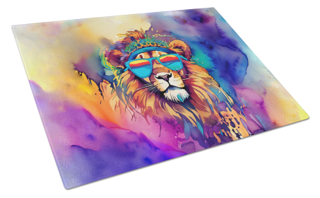 Hippie Animal Lion Glass Cutting Board