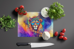 Hippie Animal Lion Glass Cutting Board