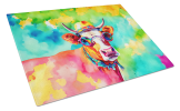 Hippie Animal Malvi Cow Glass Cutting Board