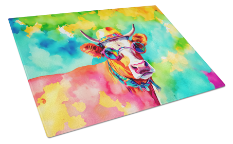 Hippie Animal Malvi Cow Glass Cutting Board