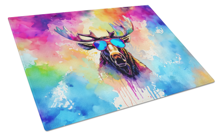 Hippie Animal Moose Glass Cutting Board