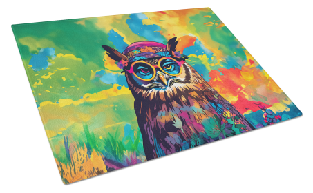 Hippie Animal Owl Glass Cutting Board