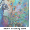 Hippie Animal Peacock Glass Cutting Board