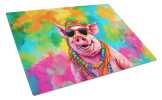 Hippie Animal Pig Glass Cutting Board